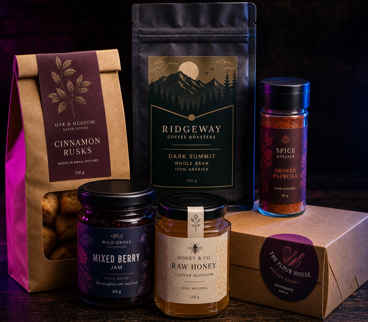 Artisan food packaging and custom product labels