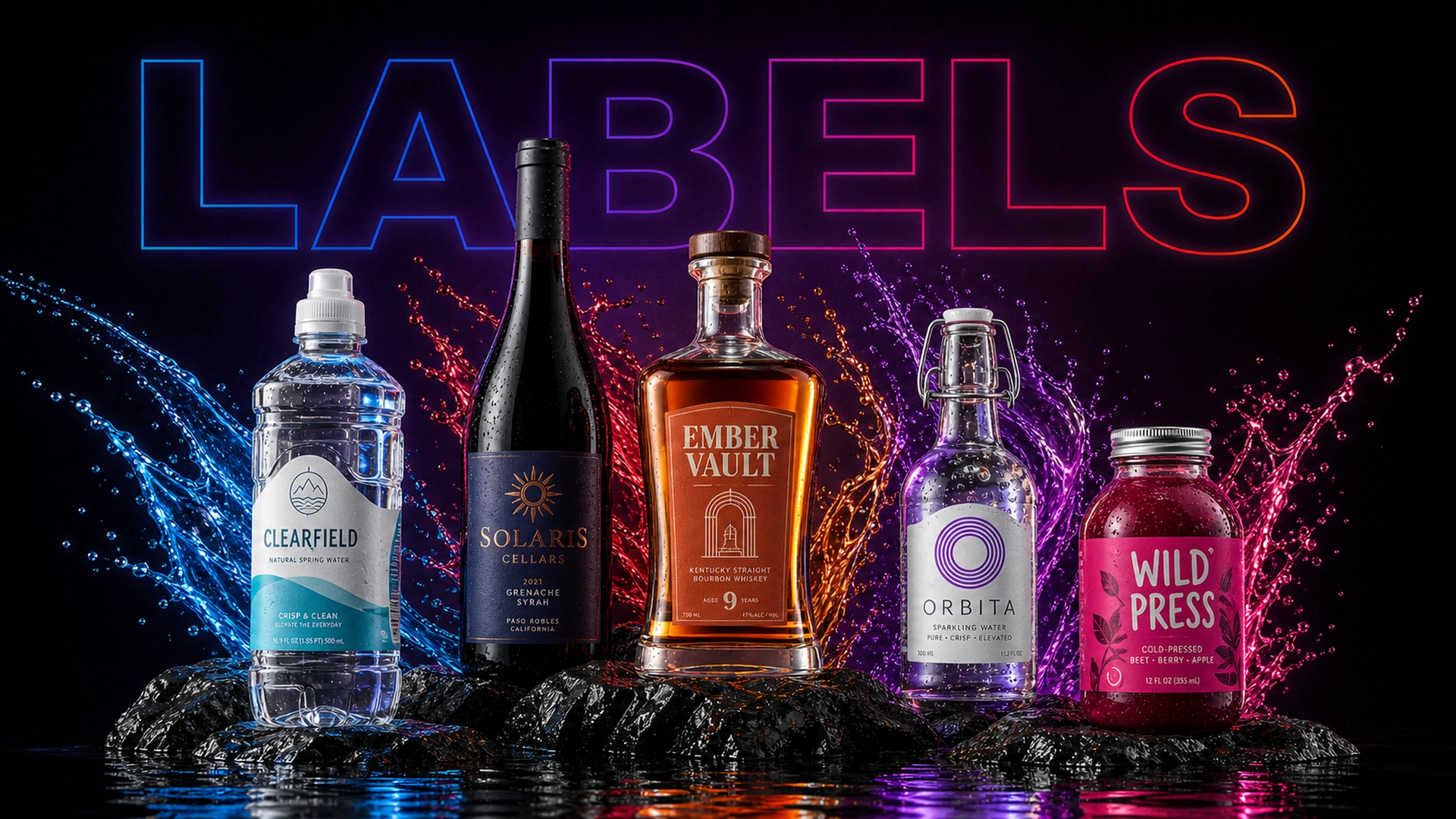 Custom beverage and bottle label printing by No Smudge Namibia