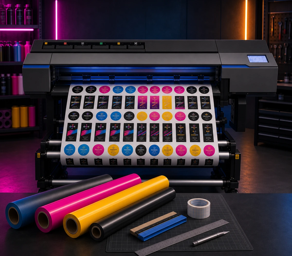 Roland vinyl printer in the No Smudge production workshop